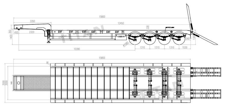4 Axle 80 Ton Low Bed Truck Price in Mauritania