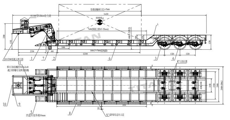 3 Axle 80 Ton Lowboy Detach Trailer for Sale in Congo