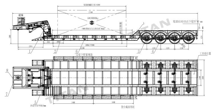 4 Axle Removable Gooseneck Lowboy Trailer for Sale in Namibia