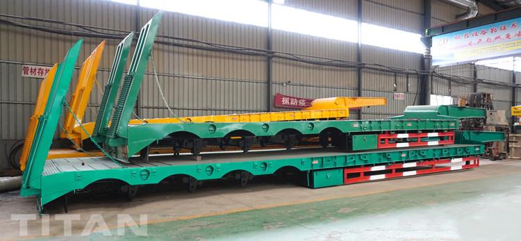 4 Axle 100 Tons Low Bed Truck Trailer for Sale in Ethiopia