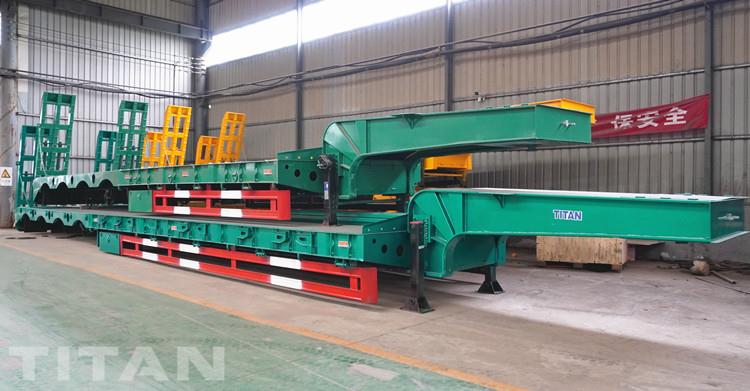 4 Axle 100 Tons Low Bed Truck Trailer for Sale in Ethiopia