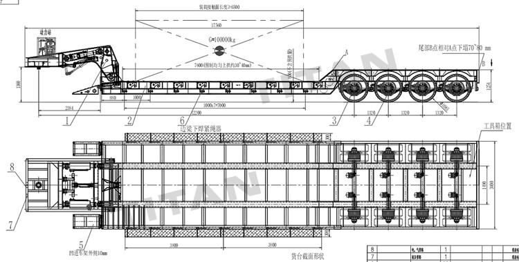 4 Axle 100 Ton Front Loading Gooseneck Lowboy Trailer for Sale in Ivory Coast
