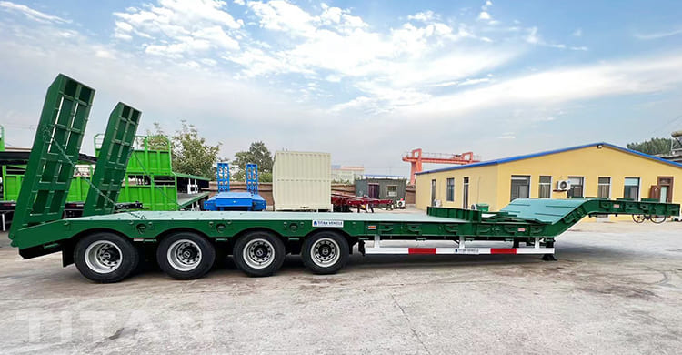 100 Ton 4 Axle Step Deck Trailer with Ramps for Sale in Tanzania