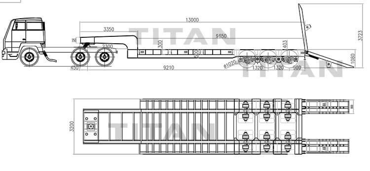 120 Ton 3 Line 6 Axle Low Bed Truck Trailer for Sale in Mali 