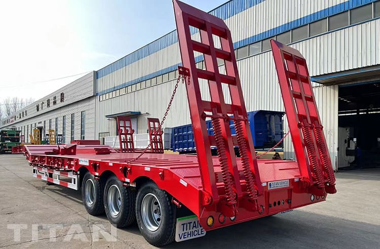 80T 3 axle Semi Low Bed Trailer for sale in Palau Islands