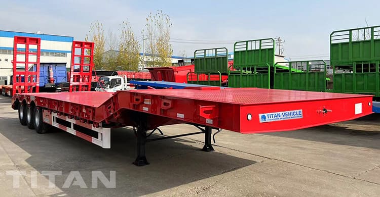 80T 3 axle Semi Low Bed Trailer for sale in Palau Islands