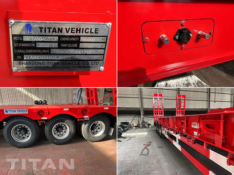 80T 3 axle Semi Low Bed Trailer for sale in Palau Islands