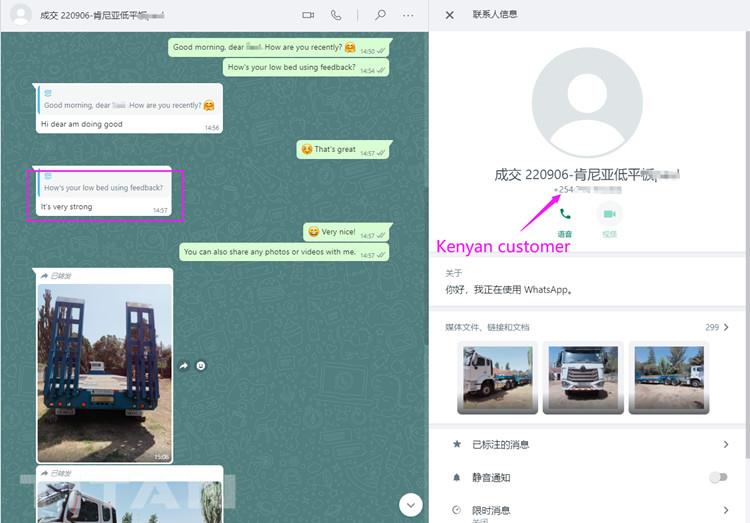 Tri Axle Low Bed Trailer Feedback from Kenya Customer