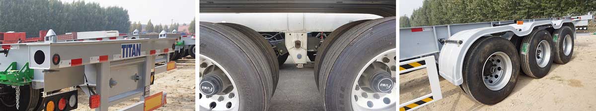 Trailer Chassis Kontainer Tri Axle 40ft $ 500 Diskon