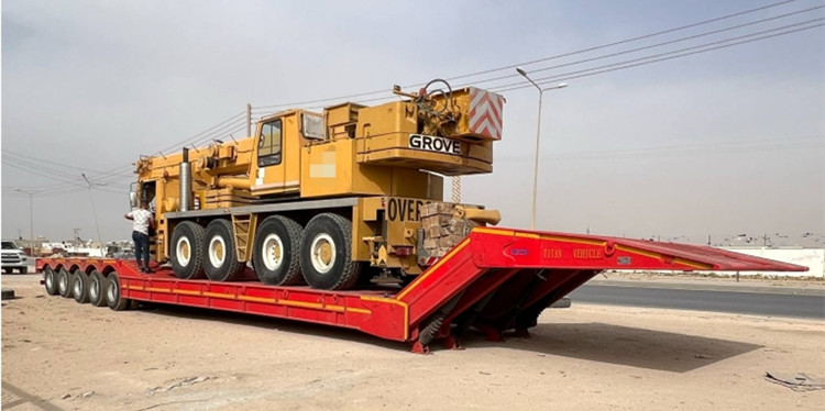 Ahmed from Libya - Post a review on 2025-7-14 TITAN 5 axle folding neck lowboy trailer stood out for its robust build, excellent load capacity, and smart design—and it has exceeded my expectations! The hydraulic folding neck makes loading and unloading heavy equipment quick and hassle-free.