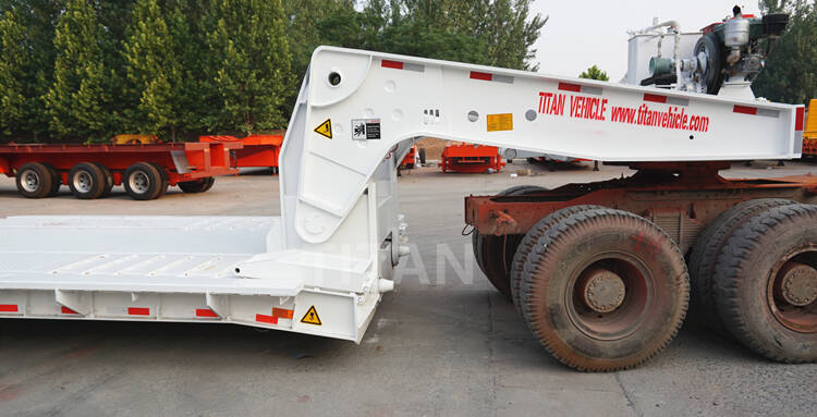 Lowboy semi trailer