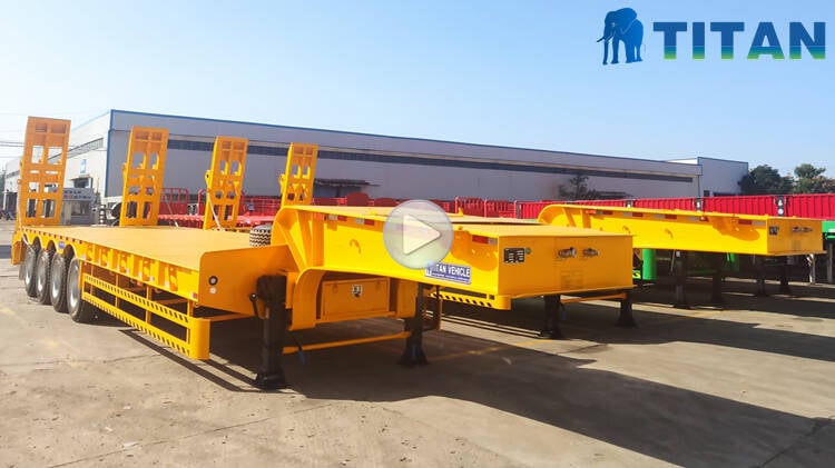 China 4 Axle 100T Low Bed Trailer for Sale - TITAN Vehicle