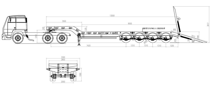 4 Axle Full-Width Gooseneck Low Bed Trailer for Sale
