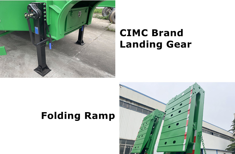 CIMC Tri Axle Low Bed Trailer with Folding Ramp for Sale in Algeria