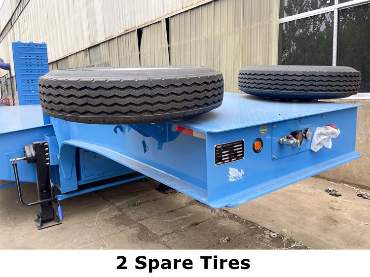 CIMC 70 Ton Lowbed Semi Trailer with Folding Ramp