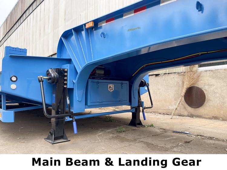 CIMC 70 Ton Lowbed Semi Trailer with Folding Ramp