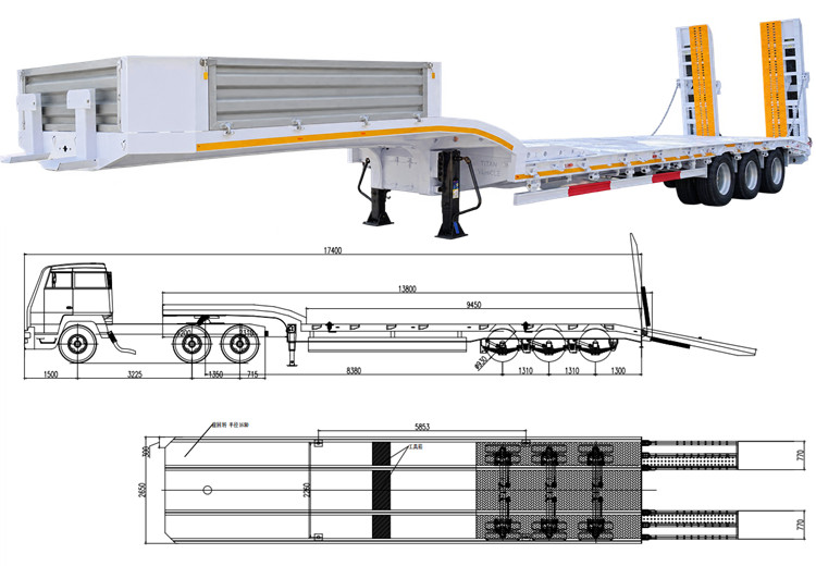 Lightweight 3 Axle Low Loader Trailer for Sale Tanzania