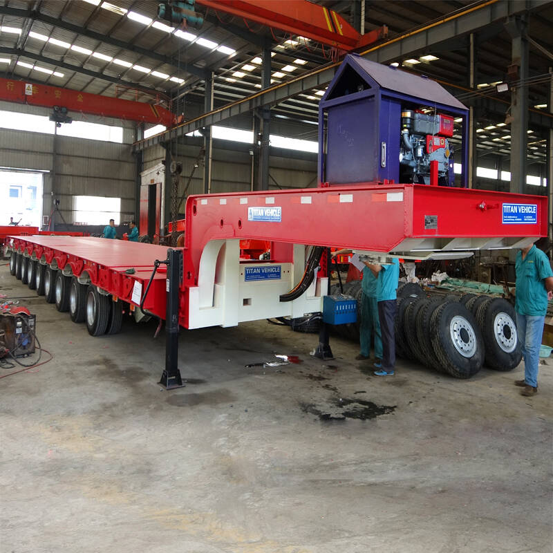 9 Axles Extendable Lowbed Semi Trailer