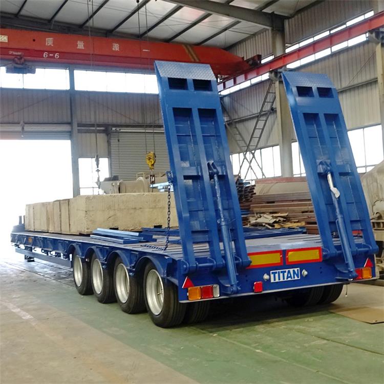 100T 4 Axle Lowbed Trailer for Sale