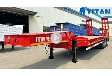 50 Ton 3 Axle Low Bed Trailer Truck