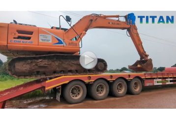 TITAN 4 Axle Lowbed Trailer Transporting Crawler Excavator