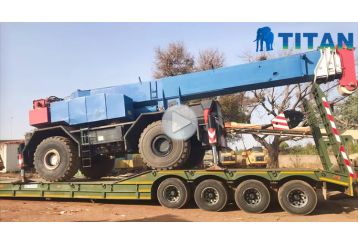 TITAN 4 Axle Folding Neck Trailer Transport Rough Terrain Crane