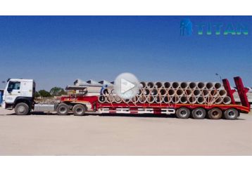 TITAN 4 Axle Low Bed Trailer Transport Precast Concrete Pipes