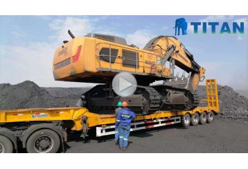 TITAN 4 Axle Lowbed Trailer Transport Liebherr Mining Excavator